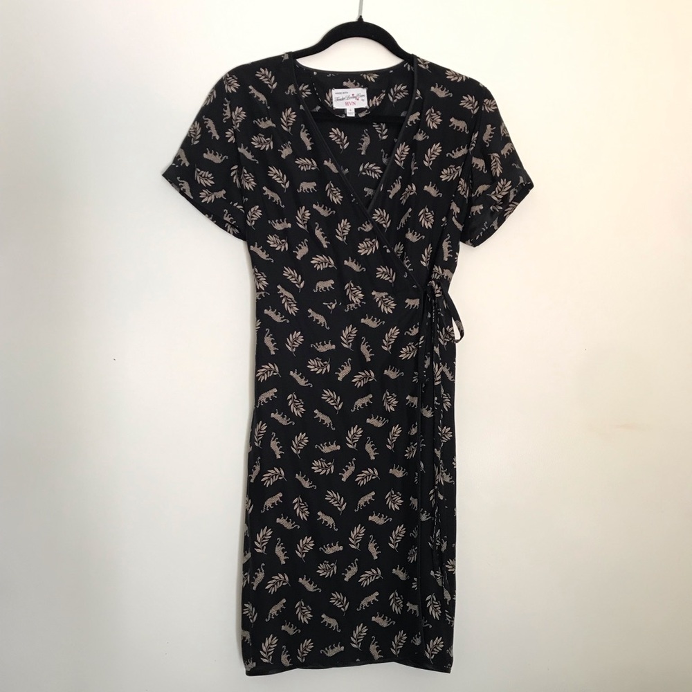 HVN 100% silk wrap dress